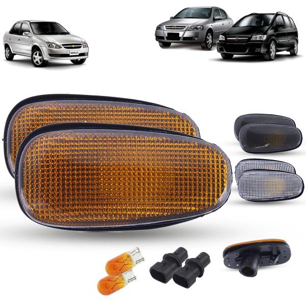 Imagem de Par Lanterna Pisca Seta Lateral + Soquete e Lâmpada Chevrolet Astra 1999 a 2010 Zafira 1999 a 2011 Classic 2011 a 2015