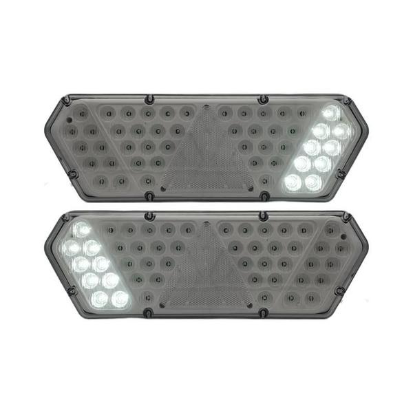 Imagem de Par Lanterna Traseira Guerra Motion White Cristal Led 12/24V