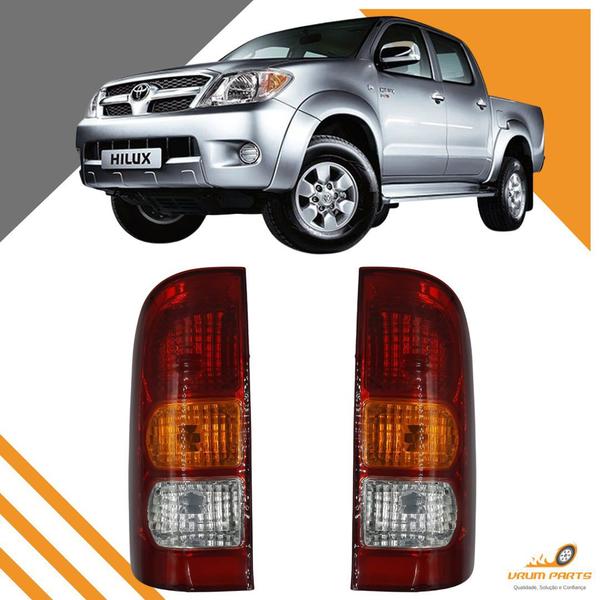 Imagem de Par Lanterna Traseira Hilux 2005 A 2010 Tricolor