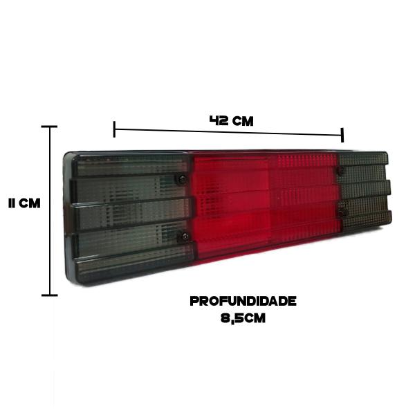 Imagem de Par Lanterna Traseira Mercedes 1620 LED Fumê BR 12V