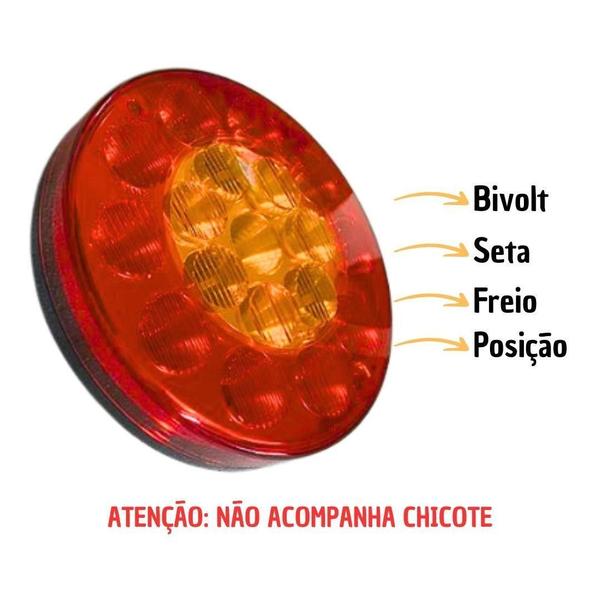 Imagem de Par Lanterna Traseira Multifunção Universal Led 4 Vias 135Mm