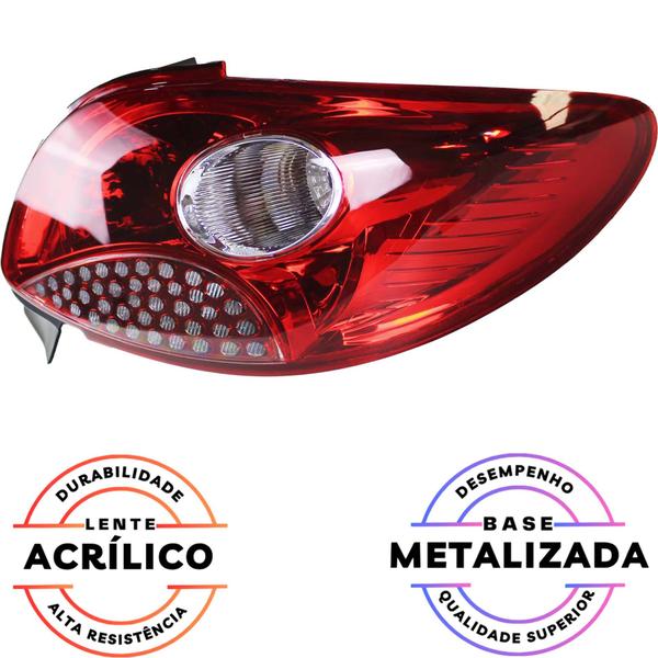 Imagem de PAR Lanterna Traseira para Peugeot 207 Hatch 2009 2010 2011