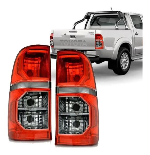 Imagem de Par Lanterna Traseira Pick Up Hilux 2012 2013 2014 2015 Fumê