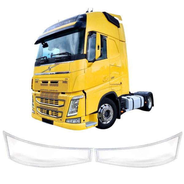 Imagem de Par Lente Farol Auxiliar Volvo Fh4 - Par Completo