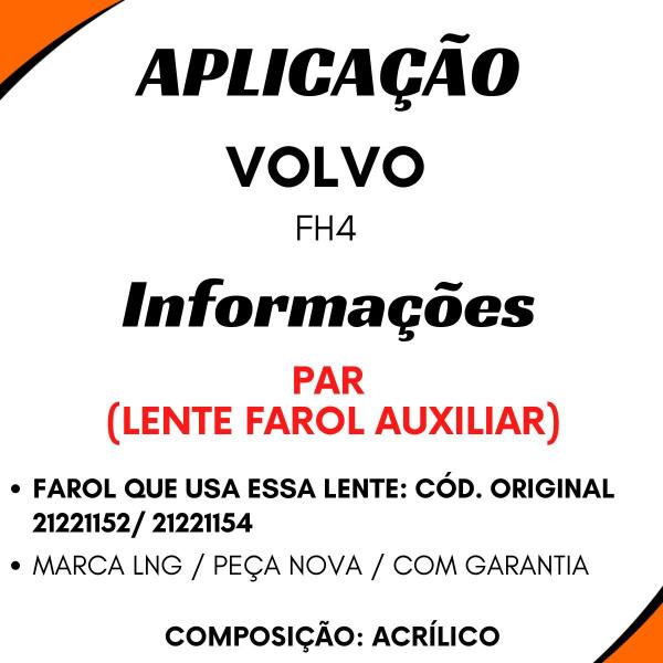 Imagem de Par Lente Farol Auxiliar Volvo Fh4 - Par Completo