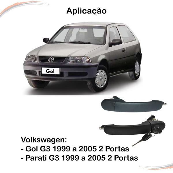 Par Maçaneta Ext Preto C/ Chave Gol G3 Special 99 a 05 2 Pts - Universal Imagem de Par Maçaneta Ext Preto C/ Chave Gol G3 Special 99 a 05 2 Pts