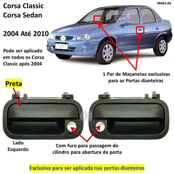 Imagem de Par Maçaneta Externa Dianteira Corsa Sedan Classic 2004-2010