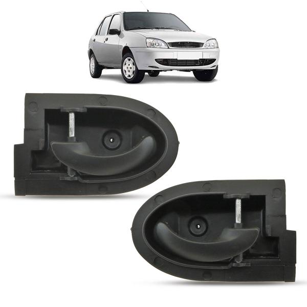 Par Maçaneta Interna da Porta Dianteira Traseira Preto Ford Fiesta Street 1996 a 2006 Courier 1996 a 2013 - CLICKAR Imagem de Par Maçaneta Interna da Porta Dianteira Traseira Preto Ford Fiesta Street 1996 a 2006 Courier 1996 a 2013