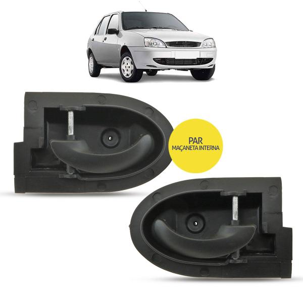 Par Maçaneta Interna da Porta Dianteira Traseira Preto Ford Fiesta Street 1996 a 2006 Courier 1996 a 2013 - CLICKAR Imagem de Par Maçaneta Interna da Porta Dianteira Traseira Preto Ford Fiesta Street 1996 a 2006 Courier 1996 a 2013