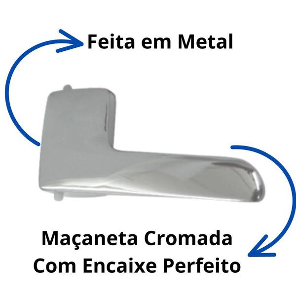 Imagem de Par Maçaneta Interna Gol G4 Cromada Metal Fox De 2003 a 2009