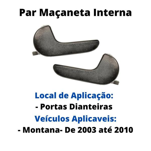 Imagem de Par Maçaneta Interna Preta Montana Meriva Corsa 2003 a 2010