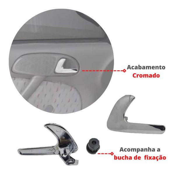 par maçaneta interna puxador alavanca gol g2 g3 2004 2005 - Universal Automotive Imagem de par maçaneta interna puxador alavanca gol g2 g3 2004 2005