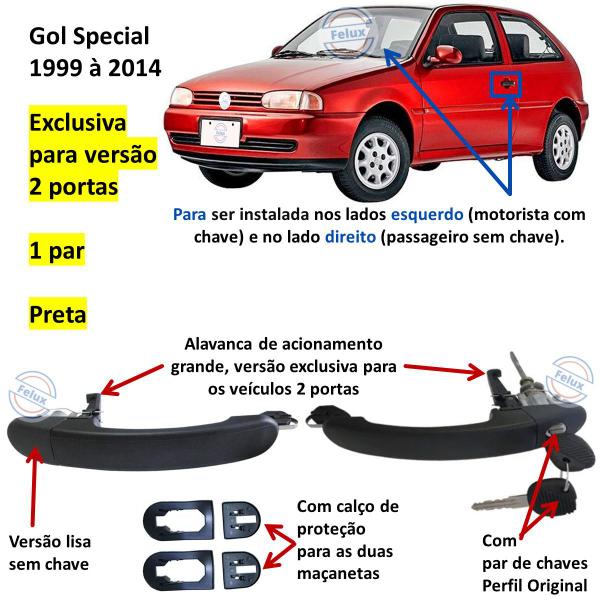 Imagem de Par Maçanetas Externa c/Chave Gol Special 2 portas moderno