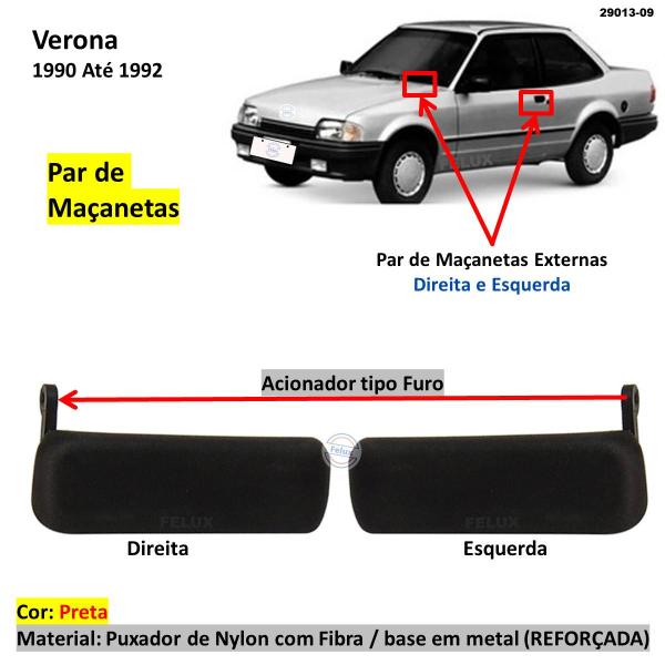 Imagem de Par Maçanetas Externa Escort 83-86 Hobby 93-96 base metal