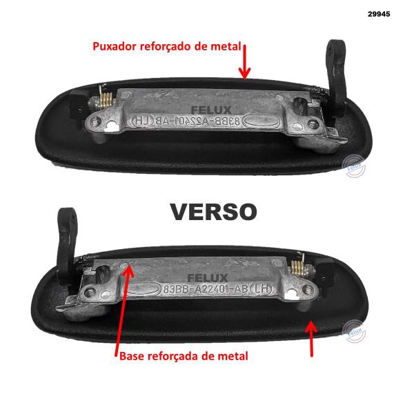 Imagem de Par maçanetas Externa Porta Courier 97-13 metal reforçada