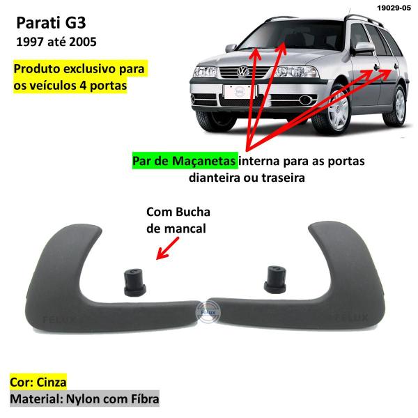 Imagem de Par Maçanetas Interna Gol Saveiro G2 G3 97-05 Cinza