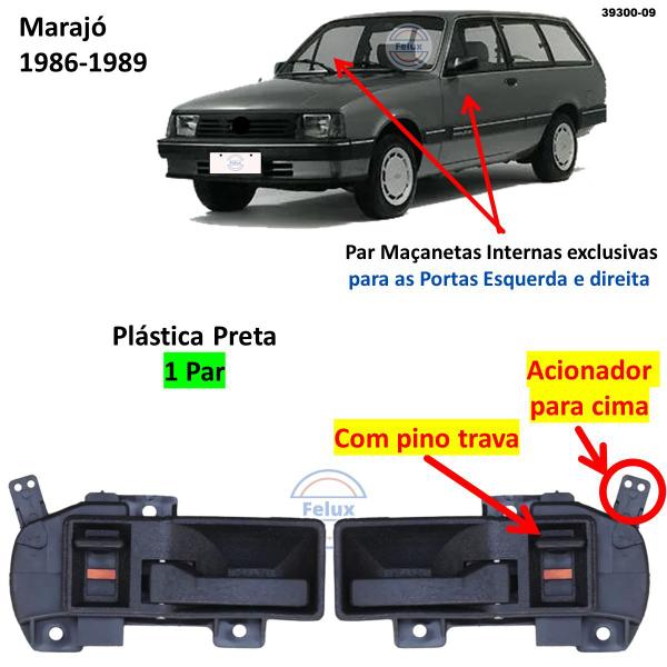 Imagem de Par Maçanetas Internas Marajo 1986-1989 com pino trava