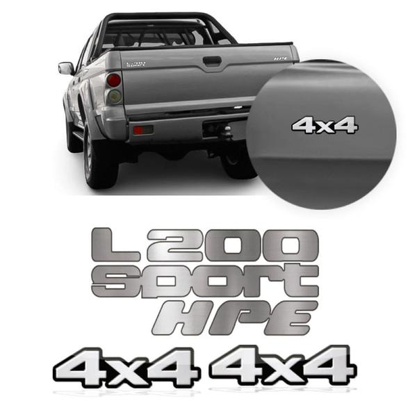 Imagem de Par Mitsubishi L200 4x4 Sport HPE Kit Emblema Adesivo