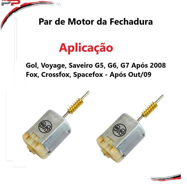 Imagem de Par Motor Fechaduras Fox Ap 09 Gol-Voyage-Saveiro G5, 6, 7