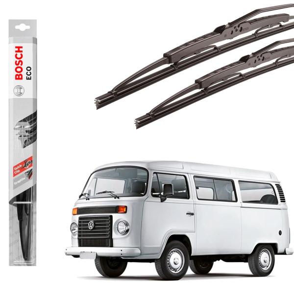 Imagem de Par Palhetas Original Bosch Silicone Kombi 1975 À 2013 Palheta Limpador Parabrisa