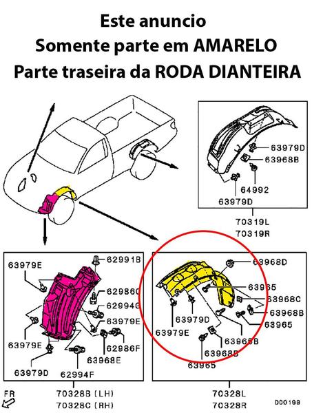 Imagem de Par parabarro dianteiro L200 Triton parte traseira  Original