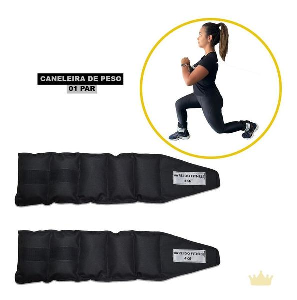 Par Peso Musculação Kit Funcional Completo Caneleira 4kg - REI DO FITNESS Par Peso Musculação Kit Funcional Completo Caneleira 4kg - REI DO FITNESS