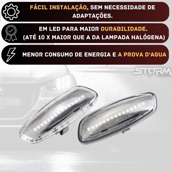 Imagem de Par Pisca Sequencial Peugeot 408 led retrovisor Transparente repetidor lente cristal 2011 a 2022 Allure Thp Griffe Feline sedan Business Roland Garros