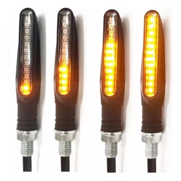 Imagem de Par Pisca Seta Led Moto Modelo Slim Palito Universal