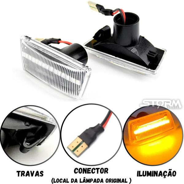 Imagem de Par Pisca Seta Sequencial GM Chevrolet Cruze Vectra Spin Cobalt Sonic Lâmpada Lanterna Led Sinal repetidor Dianteiro