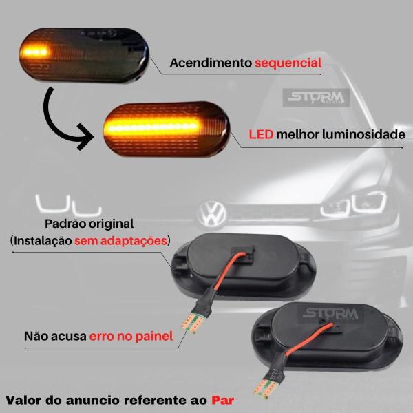 Imagem de Par Pisca Seta Sequencial Golf Amarock Polo Volkswagen Led