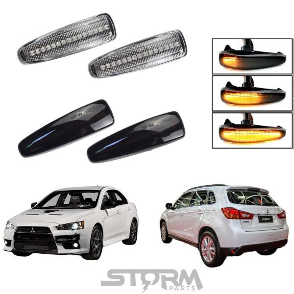 Imagem de Par Pisca Seta Sequencial Led Paralama Lancer Asx Outlander