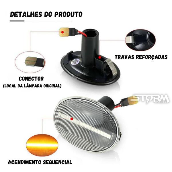 Imagem de Par Pisca Seta Sequencial Mini Cooper One 2009 a 2013 Transparente Sinal Repetidor Cristal lâmpada led para-lama