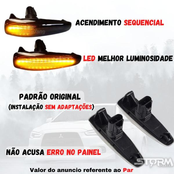 Imagem de Par Pisca Seta Sequencial Paralama L200 Triton ano 2018 a 2021 Sinal Repetidor Lâmpada led Paralama lateral Sport Hpe S Gl Gls Glx 2020 2019