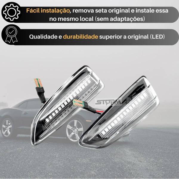 Imagem de Par Pisca Seta Sequencial Transparente Chevrolet novo Onix 2020 2021 2022 2023 2024 repetir cristal lente translucida Plus LT LTZ RS Premier Sedan