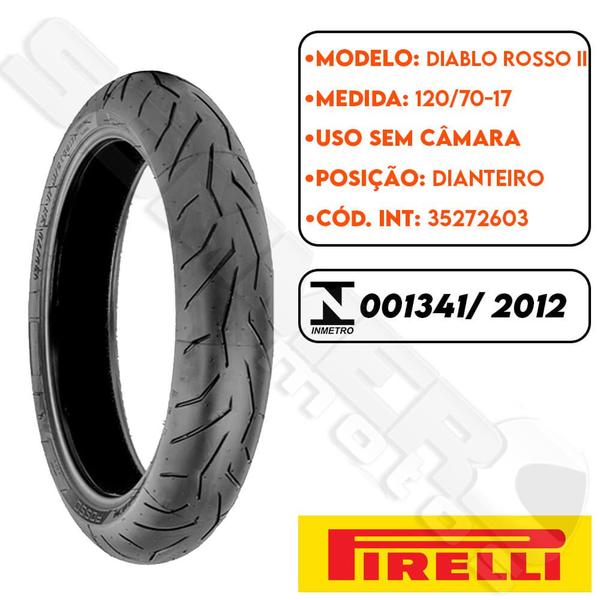 Imagem de Par Pneu 120-70-17 + 160-60-17 Diablo Rosso 2 Pirelli