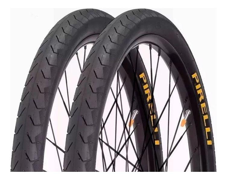 Imagem de Par Pneu Bicicleta Pirelli Phantom Street Aro 29x1.95 Slick Cor Preto