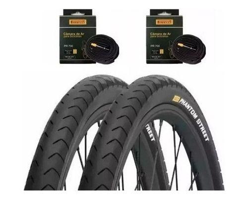 Imagem de Par Pneu Bike Pirelli Phantom 700x32 Serve Aro 29 +2 Camaras Cor Preto