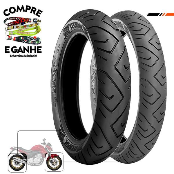 Imagem de Par Pneu Cb 300 110-70-17 + 140-70-17 Sport Technic