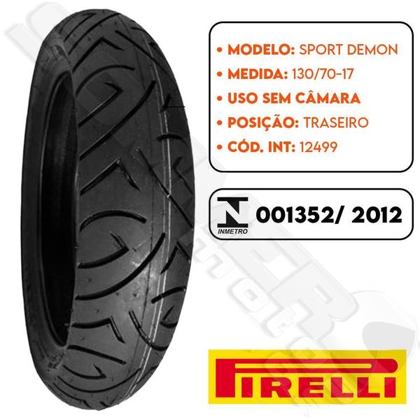 Imagem de Par Pneu Cbr 450 110-70-17 + 130-70-17 Sport Demon Pirelli