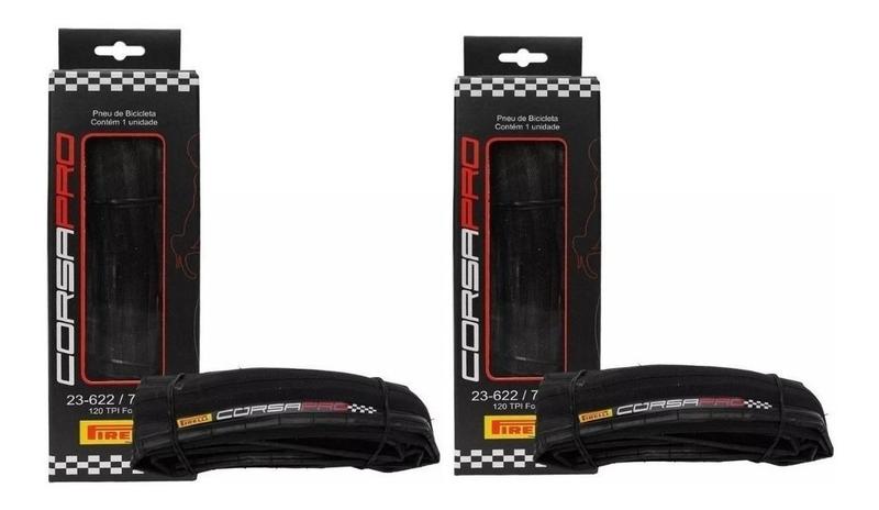 Imagem de Par Pneu Pirelli Corsa Pro Speed 700x23 Kevlar Bike Com Cor