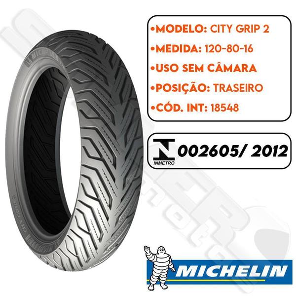 Imagem de Par Pneu Sh 150I 100-80-16 + 120-80-16 City Grip 2 Michelin