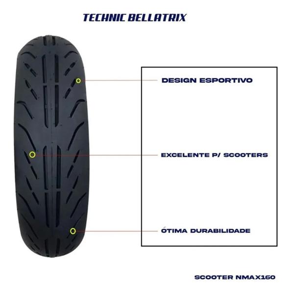 Imagem de Par Pneu Technic Bellatrix Dianteiro Traseiro Nmax 160 110/70-13 + 130/70-13