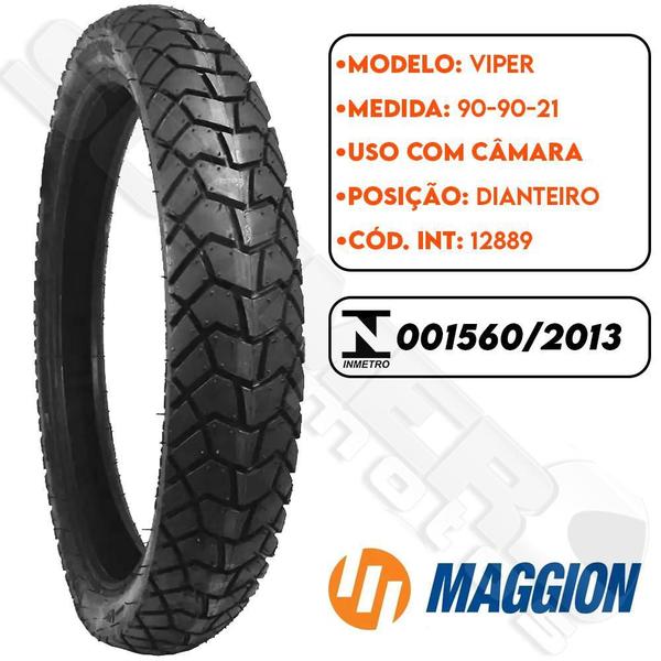 Imagem de Par Pneu Xl 125 S/ Duty 125 120-80-18+90-90-21 Viper Maggion