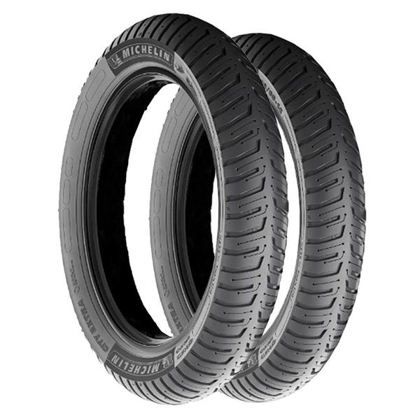 Imagem de Par Pneu Ybr 125/ Factor 125-150/ Fazer 150 (80-100-18 + 100-90-18) Uso S/ Câmara City Extra Michelin 