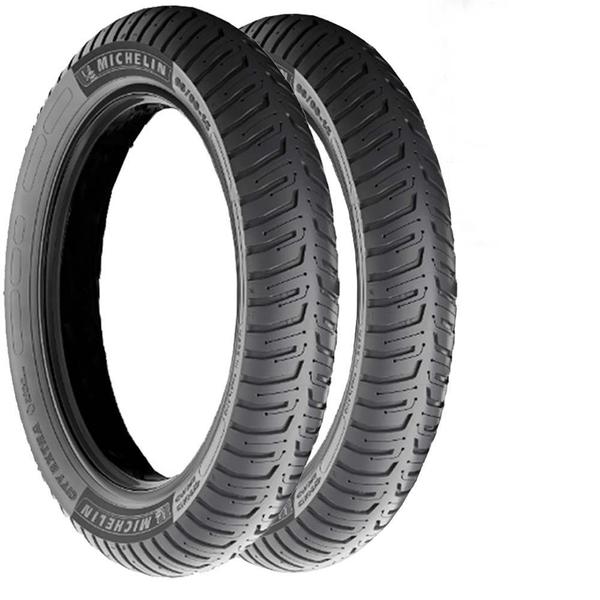 Imagem de Par Pneu Ybr 125/ Factor 125-150/ Fazer 150 (80-100-18 + 90-90-18) Uso S/ Câmara City Extra Michelin 