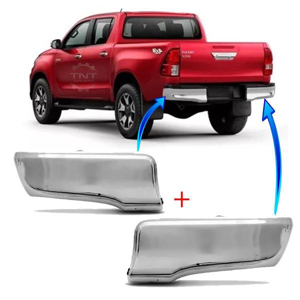 Imagem de Par Ponteira Lateral Parachoque Traseiro Hilux 2016 a 2022