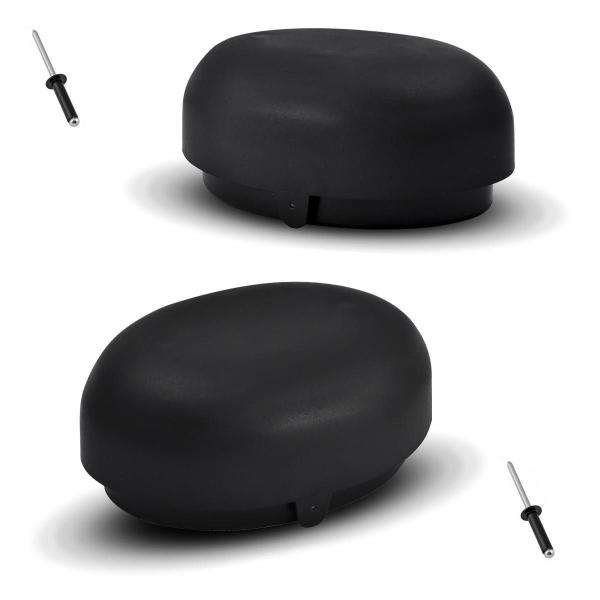 Par Ponteira Tampao Para Estribo Oblongo Oval Preto 02 Peças - Texas 4X4 Imagem de Par Ponteira Tampao Para Estribo Oblongo Oval Preto 02 Peças