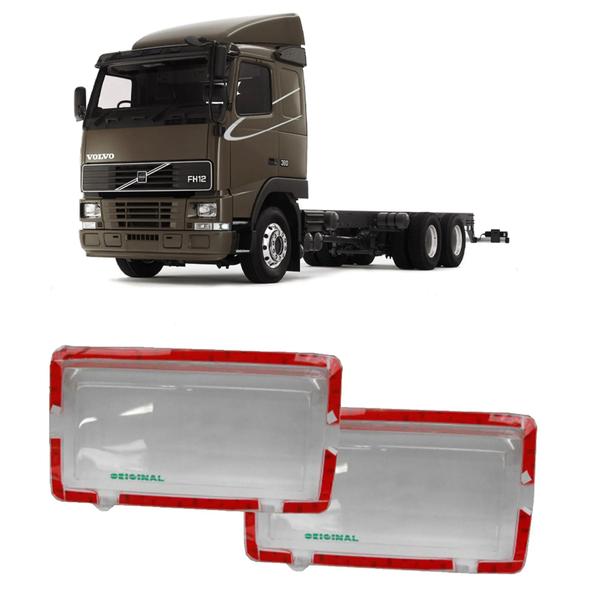 Par Protetor Farol Volvo FH 1998 até 2004 - Acrílico - Fabbof Imagem de Par Protetor Farol Volvo FH 1998 até 2004 - Acrílico