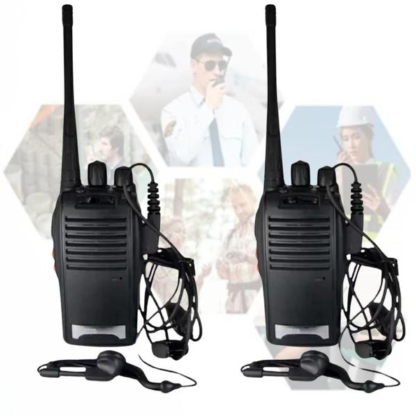 Imagem de Par Rádio Comunicador Walk Talk Baofeng 777s Alcance 12km Com Fone Profissional