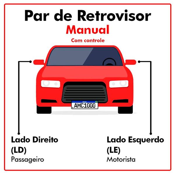 Imagem de Par Retrovisor Externo Uno 10/17 com Controle Le + Ld 4p